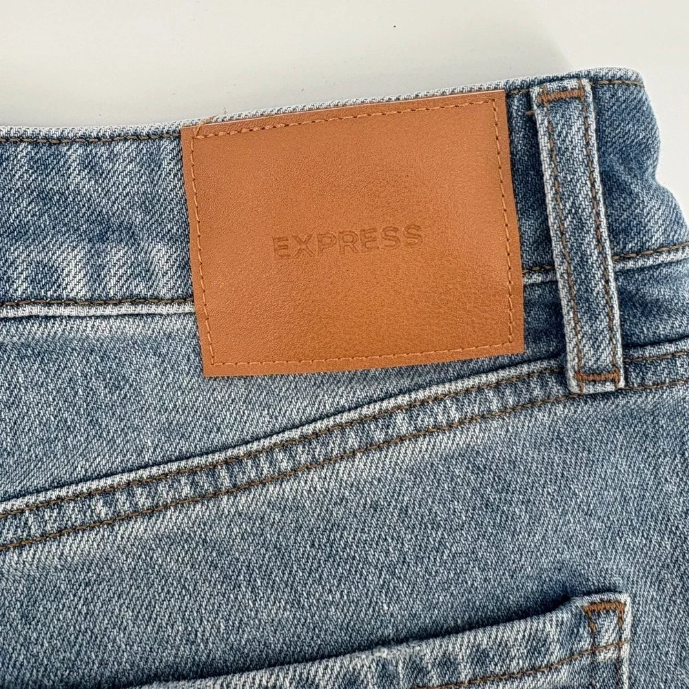 Express Women Straight‎ Ankle High Rise Stretch Jeans Light Wash Size 8R